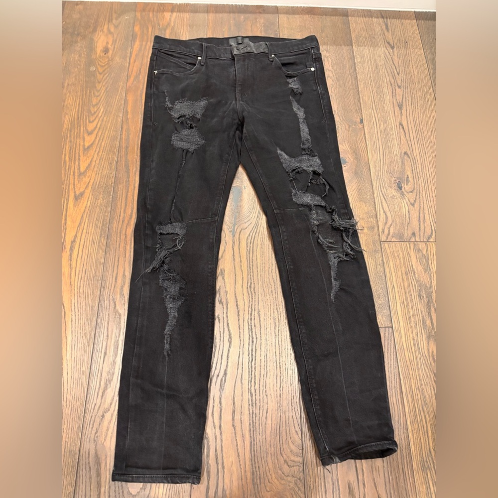 RtA Men's Black Distressed Skinny Jeans